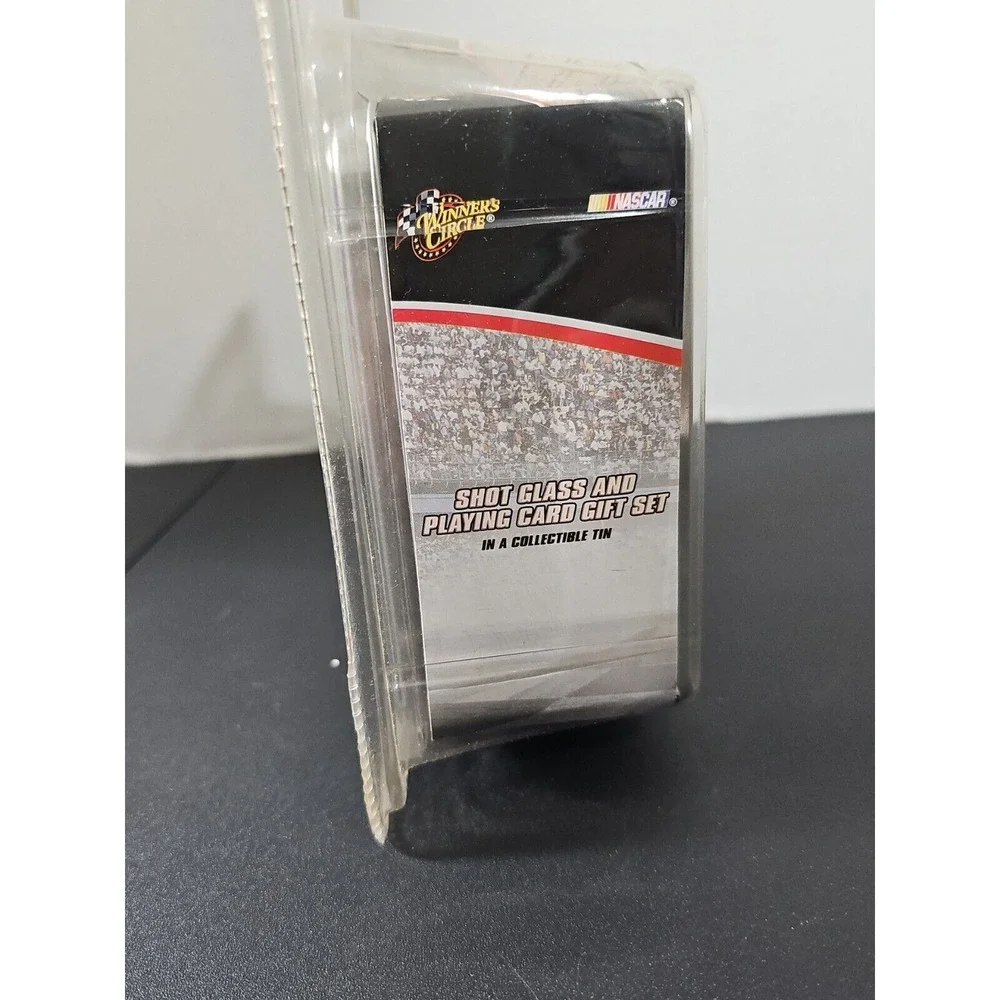 Dale Earnhardt Jr Nascar Shot Glass And Playing Card Gift Set in collectible Tin